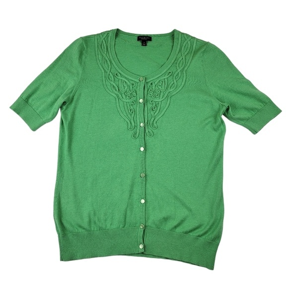 Talbots Sweaters - NWOT Talbots Silk Blend Cardigan Short Sleeve Sweater Green Small